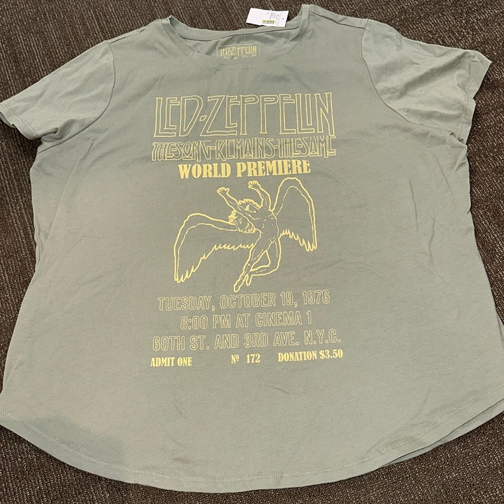 NWT LED ZEPPELIN Women's Short Sleeve Tee - Green